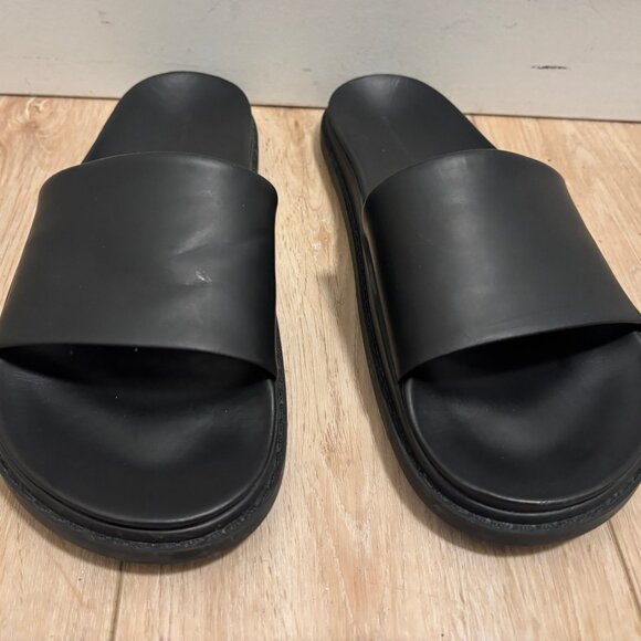 Alexander Wang x H&M Black Leather Slides - 10 - Picture 10 of 13